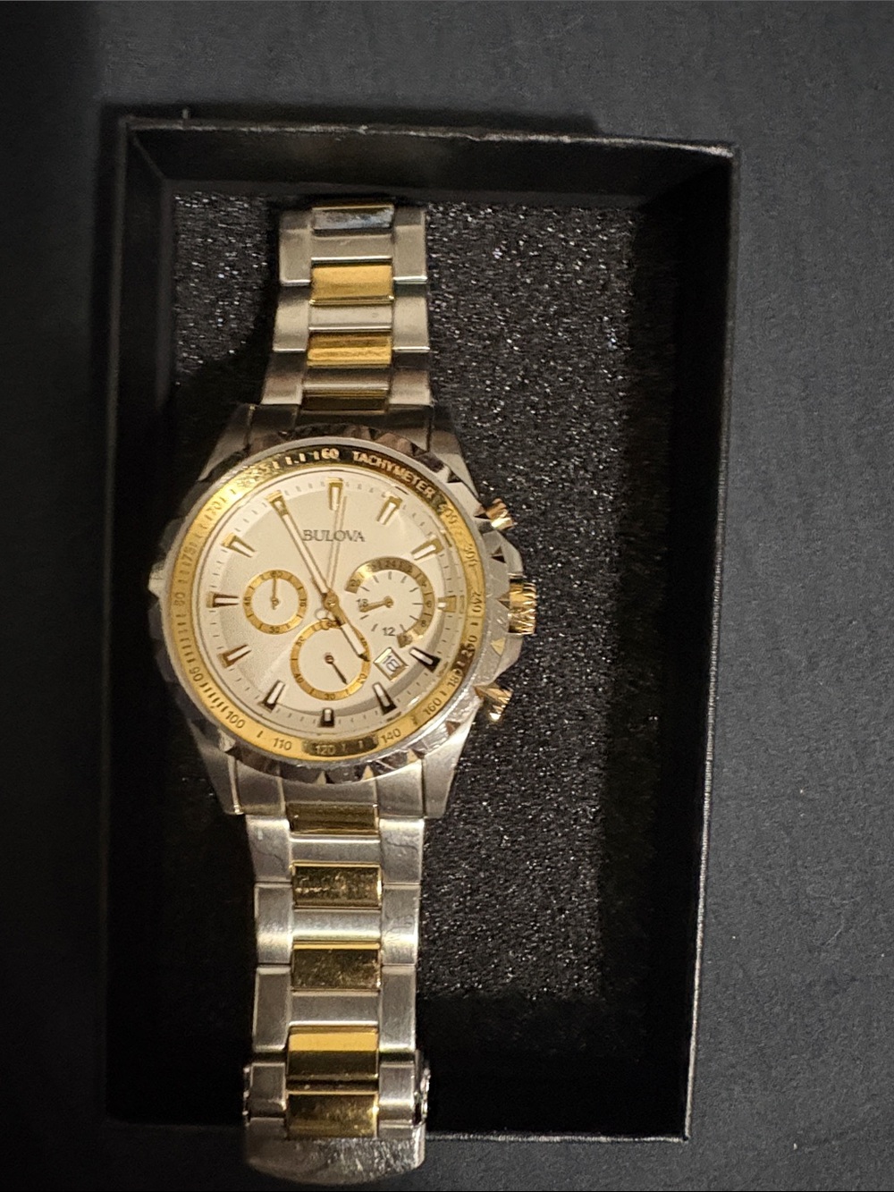 Bulova Two-Tone Gold and Silver Chronograph Bracelet Watch